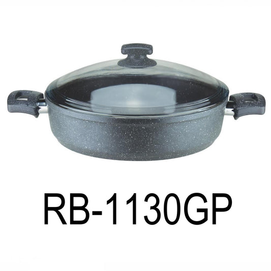 30cm Black Granite Coating Aluminum Shallow Pot