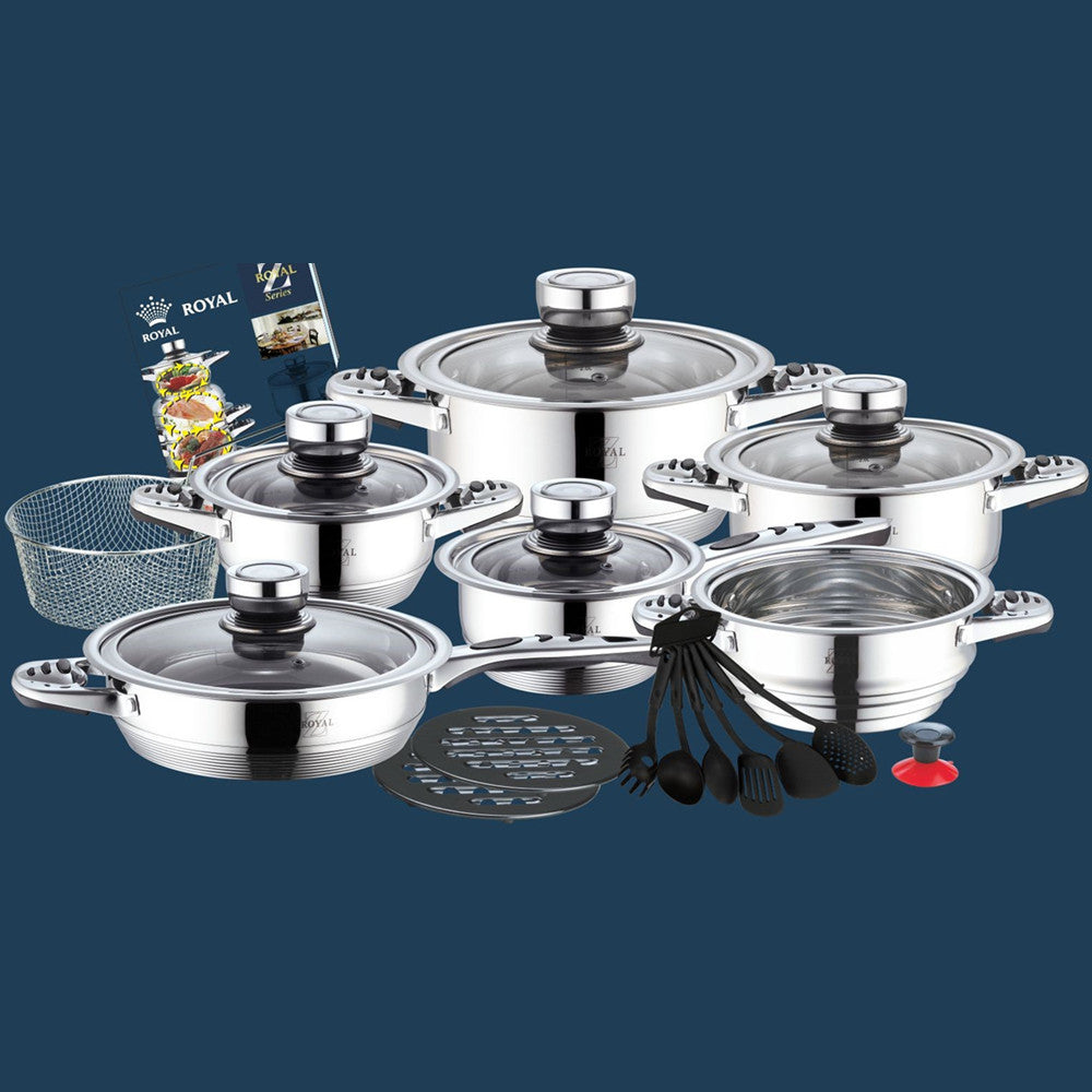 ROYDX Pots and Pans Set, 16 Piece Stainless Steel Kitchen