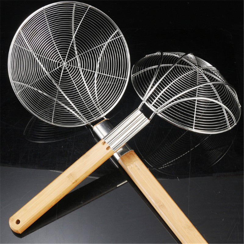 28cm Wooden Handle Big Mesh Soup Skimmer