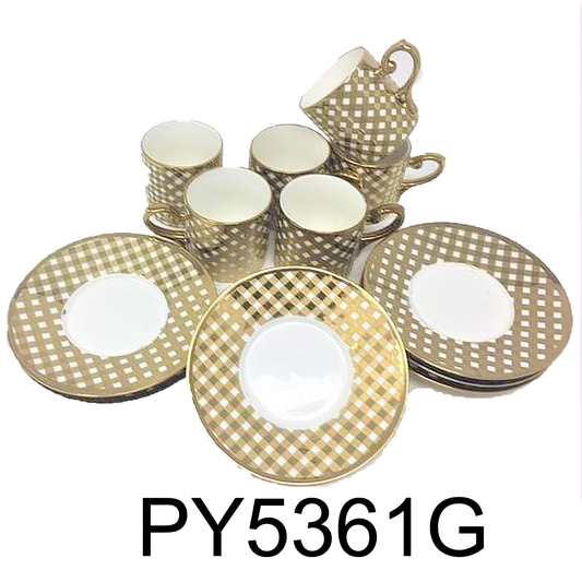 12 PC Classic Coffee/ Tea/ Espresso Cups & Saucers