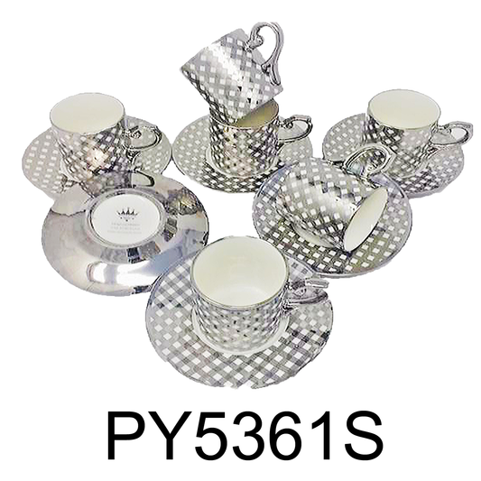 12 PC Classic Coffee/ Tea/ Espresso Cups & Saucers