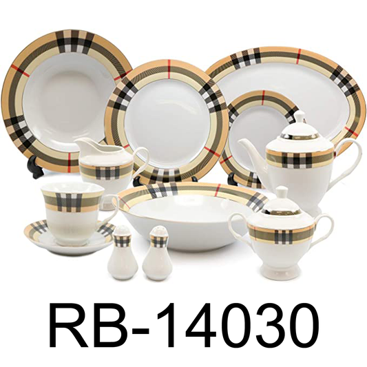 49 PC 'Tartan' Beige Banquet Set