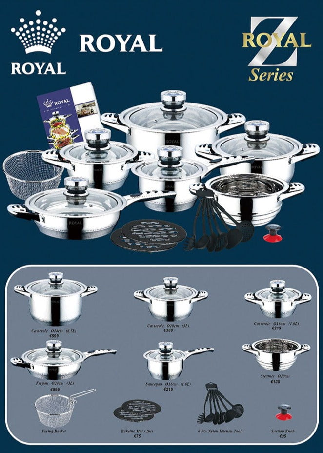 ROYDX Pots and Pans Set, 10 Piece Stainless Steel Kitchen
