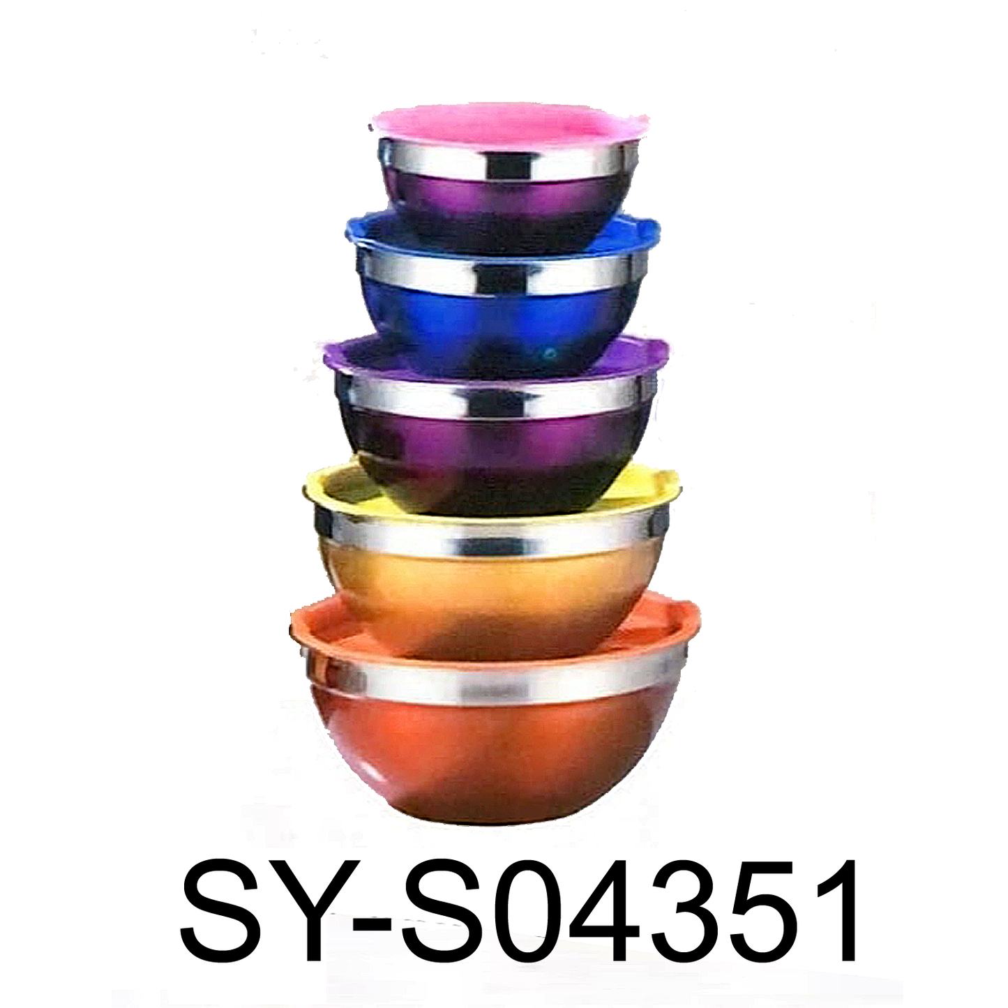 Set of 5 - Colorful Mixing Bowls - Plastic Mixing Bowl Set for