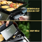 Portable 4 Burners Gas Grill in Silver with Griddle Flat Top