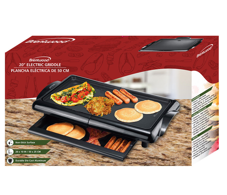 Black and Decker 8 serving electric griddle 8 Servings Nonstick w/ drip  tray