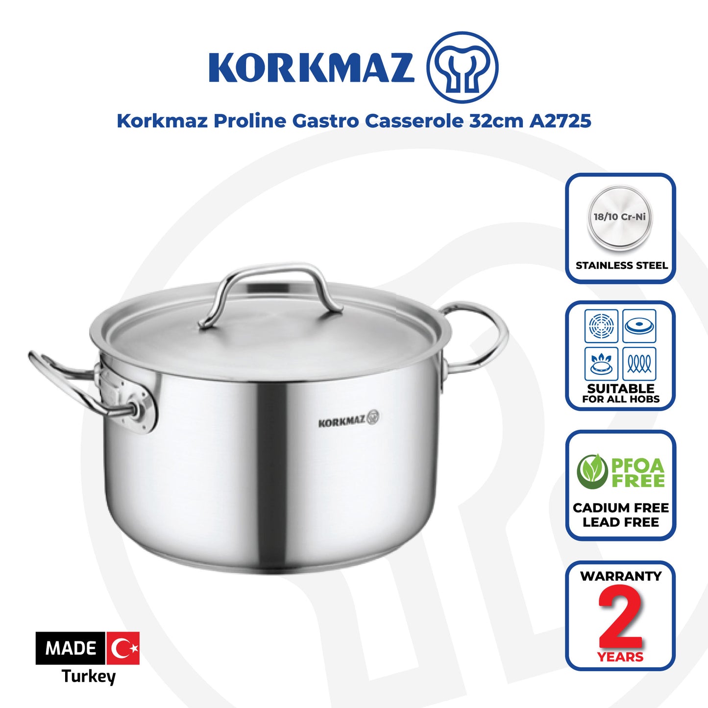 15L Stainless Steel Casserole Proline Gastro 18/10