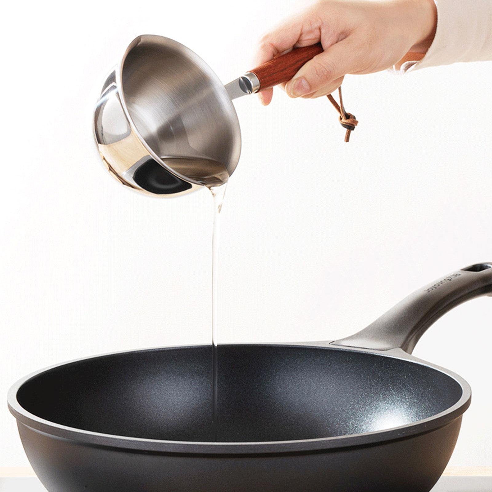 New Stainless Steel Small Cooking Pot with Dual Pour Spout Hot Oil