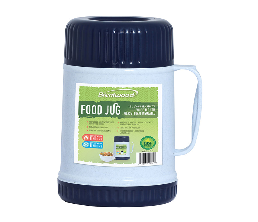 1.2L Blue Wide Mouth Food Jar