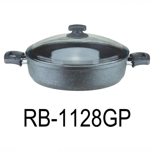 28cm Black Granite Coating Aluminum Shallow Pot