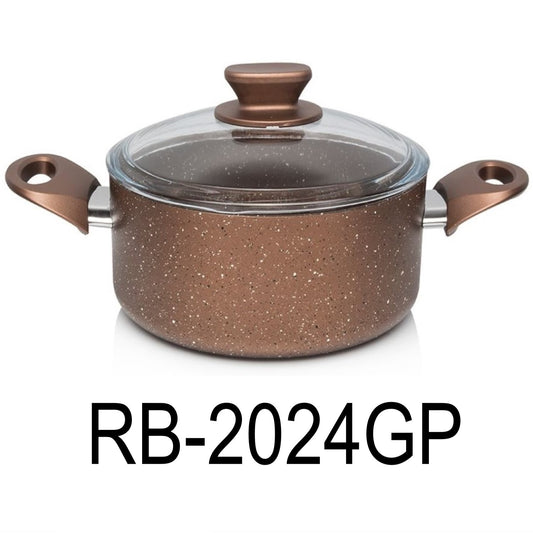 24cm Bronze Granite Coating Aluminum Deep Pot